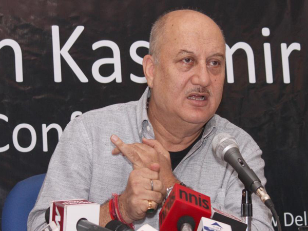 New Delhi: Actor Anupam Kher addresses a press conference regarding âtâhe return of Kashmiri Pandits to Kashmir in New Delhi, on April 12, 2015. (Photo: Amlan Paliwal/IANS)